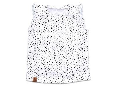 T-Shirt mit Rüschen | Punkte weiß