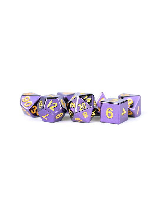 16mm Metal Polyhedral Dice Set Purple