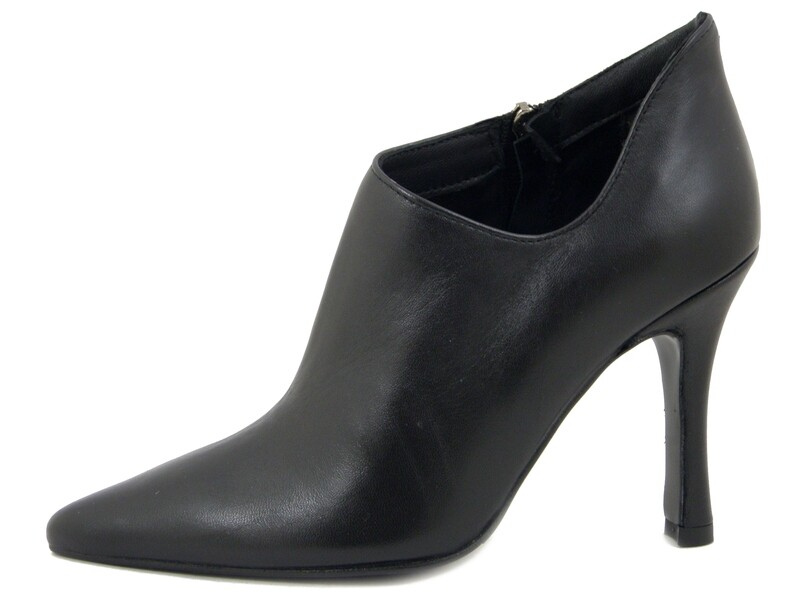 Scarpe Donna Tronchetto in Pelle Nero, Tacco Alto 10 cm, Made in Italy, Osvaldo Pericoli - 9302NE